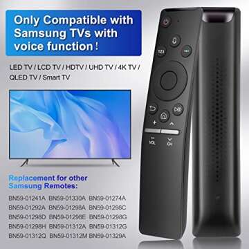 Voice Replacement for Samsung-Smart-TV-Remote, New Upgraded BN59-1266A for Samsung Remote Control, for Samsung TVs with Voice Function