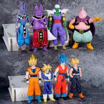 Goku Action Figures Set of 8 Classic Anime Toys