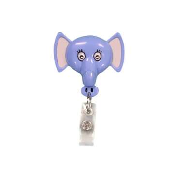 Pedia Pals Pack-3 Elephant Pediatric Badge Reels Retractable – Adorable Cute Designs for Healthcare Professionals, Durable & Latex-Free, 26 inches Universal Animal Badge Reel for Nurses & Doctors