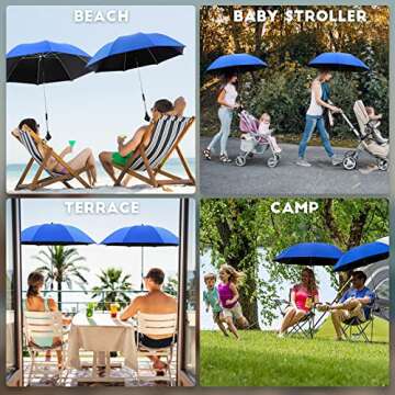 NBtoUS 2 PACK Beach Umbrella with Clamp for Easy Use