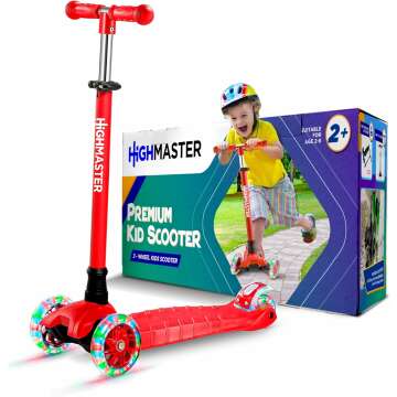 Kids 3 Wheel Scooter with LED Lights for Safety