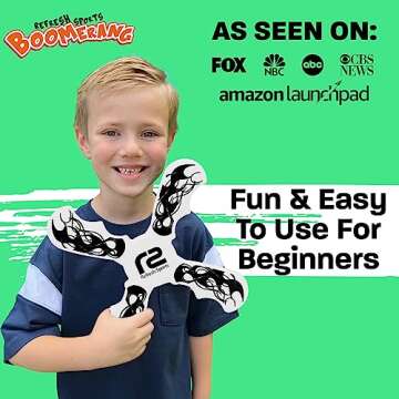 Boomerang for Kids - It Really Does Fly Back - Fun & Easy to Use Toy Gifts for Boys & Girls - Soft Foam Design Allows for Safe Play & Great Beginner Toy Gift Idea Kids Boy Birthday Gift Ideas Stuffers