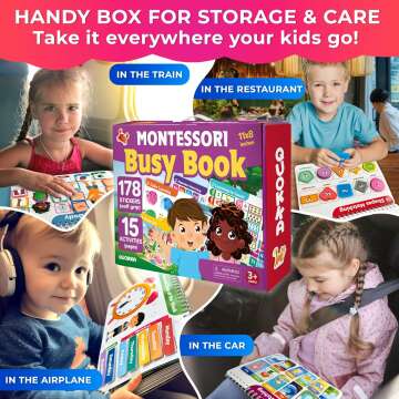 Montessori Busy Book for Toddlers aged 3-5 Years