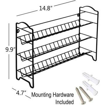 Spice Rack Organizer with 24 Jars and Labels