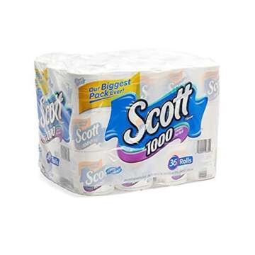 Scott 1000 Sheets Per Roll Toilet Paper,36 Rolls Bath Tissue