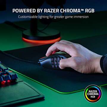 Razer Naga X Wired MMO Gaming Mouse: 18K DPI Optical Sensor - 2nd-gen Optical Switch - Chroma RGB Lighting - 16 Programmable Buttons - 85g - Classic Black