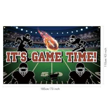 Football Backdrop It's Game Time Banner Football Theme Photography Background Party Decorations Touchdown Sport Birthday Baby Shower Supplies