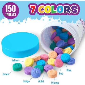 Tub Works® My Bath Colors™ Bath Toy Set | Nontoxic | Fizzy Bath Color Tablets (150 Count), Smooth™ Bath Crayons (12 Pack), & Bath Paint Sticks™ (12 Pack) | Creative Kids Bath & Toddler Bath Toys