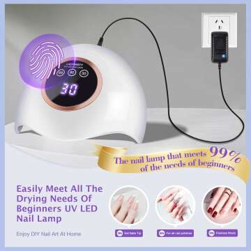 72W UV LED Nail Lamp Light Dryer for Nails Gel Polish with 18 Beads 3 Timer Setting & LCD Touch Display Screen, Auto Sensor, Professional Nails, White……