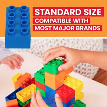 PREXTEX 150-Piece Building Blocks Set for Kids - 5-Color Building Bricks for Toddler Development, Creativity, and Motor Skills - Building Toys for Boys and Girls - Compatible with Major Brands