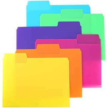 Mr. Pen Poly File Folders - 6 Pack with 1/3 Cut Tabs