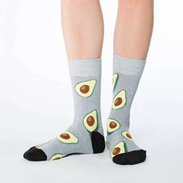 Good Luck Sock Women's Avocado, Gray Socks, Adult, Shoe Size 5-9