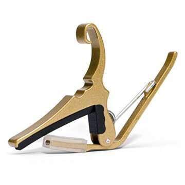 Kyser Quick-Change Guitar Capo for 6-string acoustic guitars, Gold, KG6GA