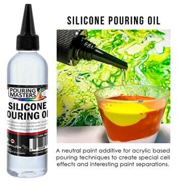 U.S. Art Supply Silicone Pouring Oil - 6-Ounce - 100% Silicone for Dramatic Cell Creation in Acrylic Paint