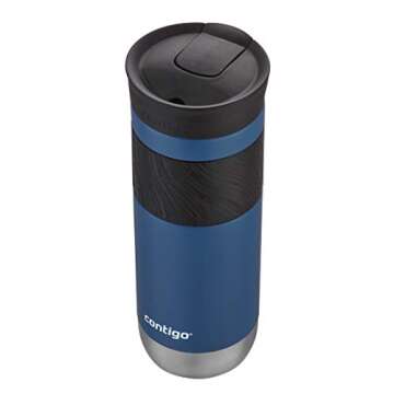 Contigo Byron Vacuum-Insulated Stainless Steel Travel Mug with Leak-Proof Lid, Reusable Coffee Cup or Water Bottle, BPA-Free, 20oz 2-Pack in Sake & Blue Corn Perfect for Hot and Cold Beverages