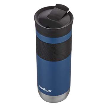 Contigo Byron Vacuum-Insulated Stainless Steel Travel Mug with Leak-Proof Lid, Reusable Coffee Cup or Water Bottle, BPA-Free, 20oz 2-Pack in Sake & Blue Corn Perfect for Hot and Cold Beverages