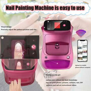 Automatic DIY Nail Art Printer Machine, 3D Nail Printer Manicure Salon Set, for Beauty and Personal Care,Manicure printing and drying all-in-one machine