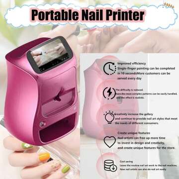 Automatic DIY Nail Art Printer Machine, 3D Nail Printer Manicure Salon Set, for Beauty and Personal Care,Manicure printing and drying all-in-one machine