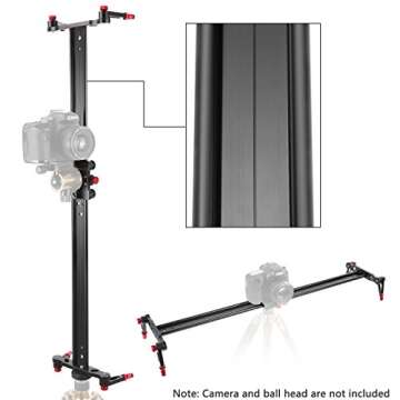 Neewer Aluminum Alloy Camera Track Slider Video Stabilizer Rail with 4 Bearings for DSLR Camera DV Video Camcorder Film Photography, Loads up to 17.5 pounds/8 kilograms (100cm)