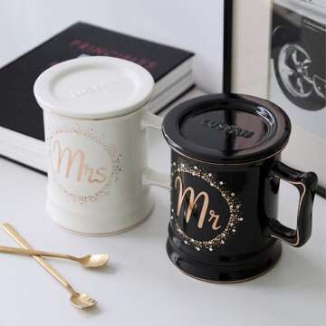 Mr and Mrs Coffee Mug Set for Newlyweds