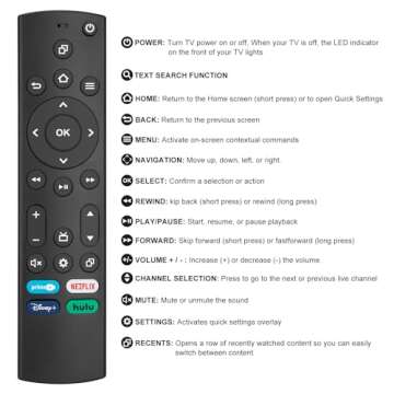 Universal Remote for Smart TVs - Insignia, Toshiba