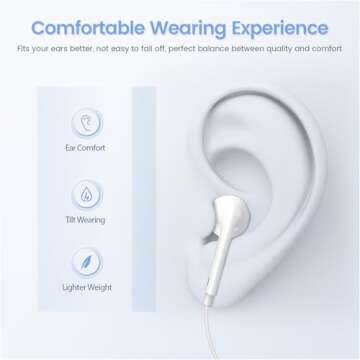 2 Pack for iPhone Headphones Wired Earbuds Earphones Built-in Microphone & Volume Control Nosie Reduction Headsets Compatible with iPhone 14/Pro/Max/Plus/13/12/11/XR/XS/X/8/7/SE, Support All iOS Syste