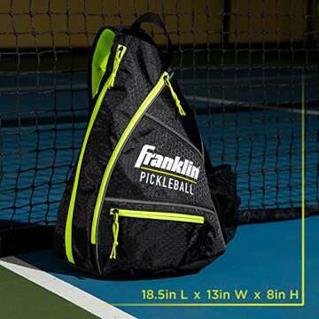 Franklin Sports Sling Bag Backpack for Pickleball Gear + Equipment - Holds Paddles, Balls + Accessories - Official US Open Bag for Men + Women