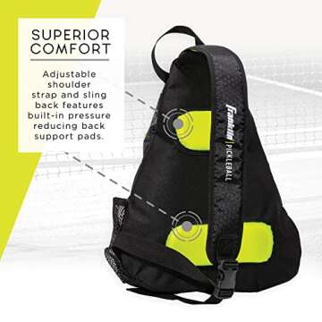 Franklin Sports Sling Bag Backpack for Pickleball Gear + Equipment - Holds Paddles, Balls + Accessories - Official US Open Bag for Men + Women