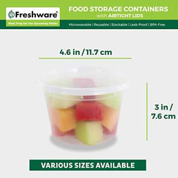 Freshware [240 Pack] 16 oz Food Storage Containers With Lids, Plastic Containers, Freezer Safe | Meal Prep | Stackable | Leakproof | BPA Free, Clear