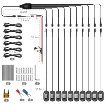 LED Rock Lights for Trucks – RGB 10 Pods with Music