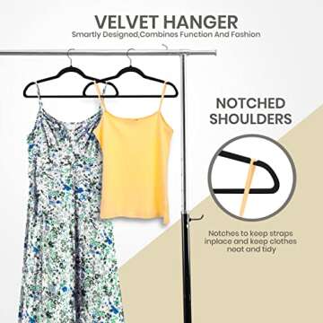 Utopia Home Velvet Hangers 30 Pack - Non-Slip Clothes Hangers - Black Hangers - Suit Hangers with 360 Degree Rotatable Hook - Heavy Duty Coat Hangers - Pants Hangers