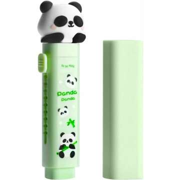 Kawaii Panda Retractable Erasers - Cute Back to School Supplies