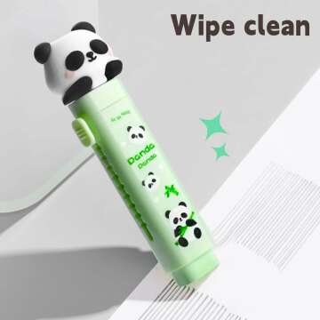 Cute Kawaii Panda Slide Erasers for Students