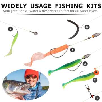 TRUSCEND Widely Used Fishing Bait Rigs Worth Every Penny, Selected Fishing Lures & Tackle Kit for Freshwater Fishing, Economic/Giftable/Premium Starter Fishing Gear Set Available, Perfect Fishing Gift