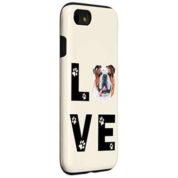 iPhone SE (2020) / 7 / 8 Cute ENGLISH BULLDOG Dog Puppy Love Gift Case