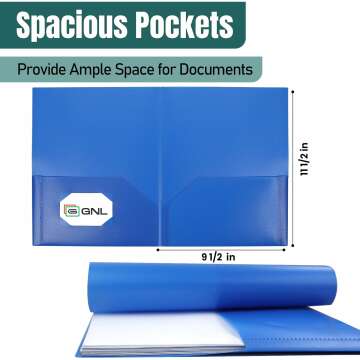 GNL Plastic Folders - Pack of 5 with Pockets