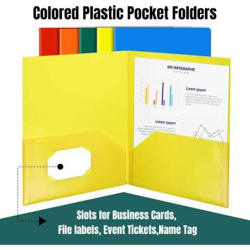 GNL Plastic Folders - Pack of 5 with Pockets