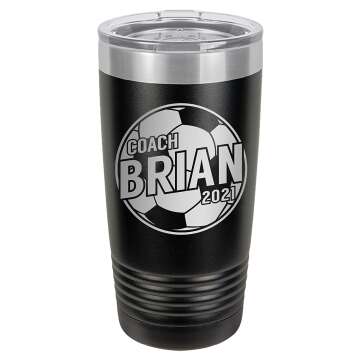 Personalized Soccer Coach Engraved Tumbler - Unique Gift Idea