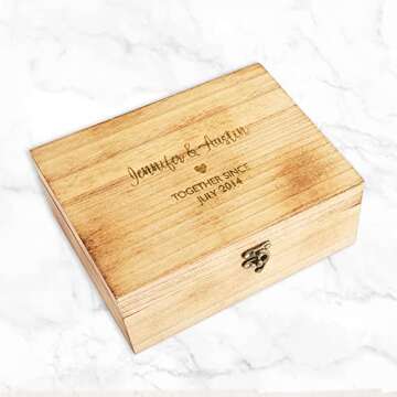 Let's Make Memories Personalized Couples Keepsake Box - Memory Saver - Wedding - Anniversary - Engagement - For Couples