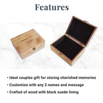 Let's Make Memories Personalized Couples Keepsake Box - Memory Saver - Wedding - Anniversary - Engagement - For Couples