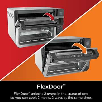 Ninja DCT401 12-in-1 Double Oven: Smart FlexDoor, Air Fry & More