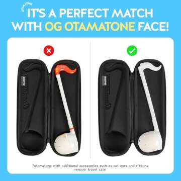 Otamatone Official Slim Case (Deluxe - 17.25 inch) Musical Instrument Toy Synthesizer Hard Shell Cover, Smooth Fitted Protective Interior with Official Logo Strap