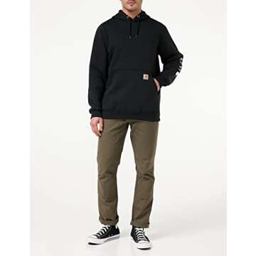 Carhartt Men's Loose Fit Midweight Logo Sleeve Graphic Sweatshirt (Also Available in Big & Tall), Black, Large