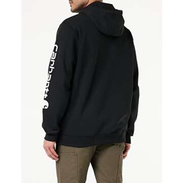 Carhartt Men's Loose Fit Midweight Logo Sleeve Graphic Sweatshirt (Also Available in Big & Tall), Black, Large