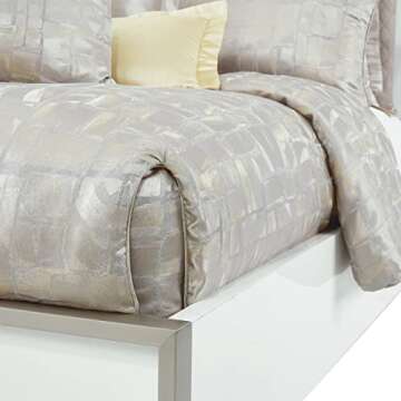 Michael Amini Ferrara 10-Piece King Comforter Set - Platinum