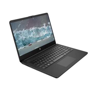 HP Laptop Computer, 14" HD Display Laptops, Intel Celeron N4120, 8GB RAM, 128GB Storage(64GB SSD+ 64GB Card), Webcam, Bluetooth, Wi-Fi, Windows 11, RK Cable, Fast Charge, for College & School(Renewed)