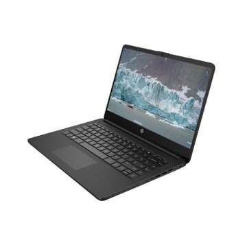 HP Laptop Computer, 14" HD Display Laptops, Intel Celeron N4120, 8GB RAM, 128GB Storage(64GB SSD+ 64GB Card), Webcam, Bluetooth, Wi-Fi, Windows 11, RK Cable, Fast Charge, for College & School(Renewed)