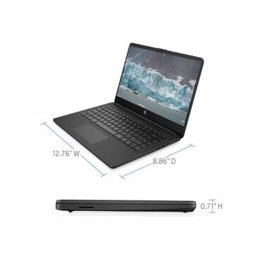 HP Laptop Computer, 14" HD Display Laptops, Intel Celeron N4120, 8GB RAM, 128GB Storage(64GB SSD+ 64GB Card), Webcam, Bluetooth, Wi-Fi, Windows 11, RK Cable, Fast Charge, for College & School(Renewed)