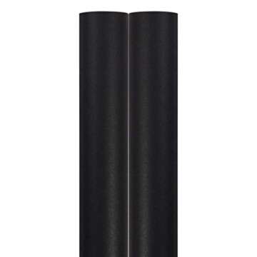 JAM Paper Gift Wrap - Matte Wrapping Paper - 50 Sq Ft Total (30 in x 10 Ft Each) - Matte Black - 2 Rolls/Pack