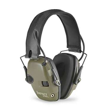 Howard Leight by Honeywell Impact Sport Sound Amplification Electronic Shooting Earmuff, Green